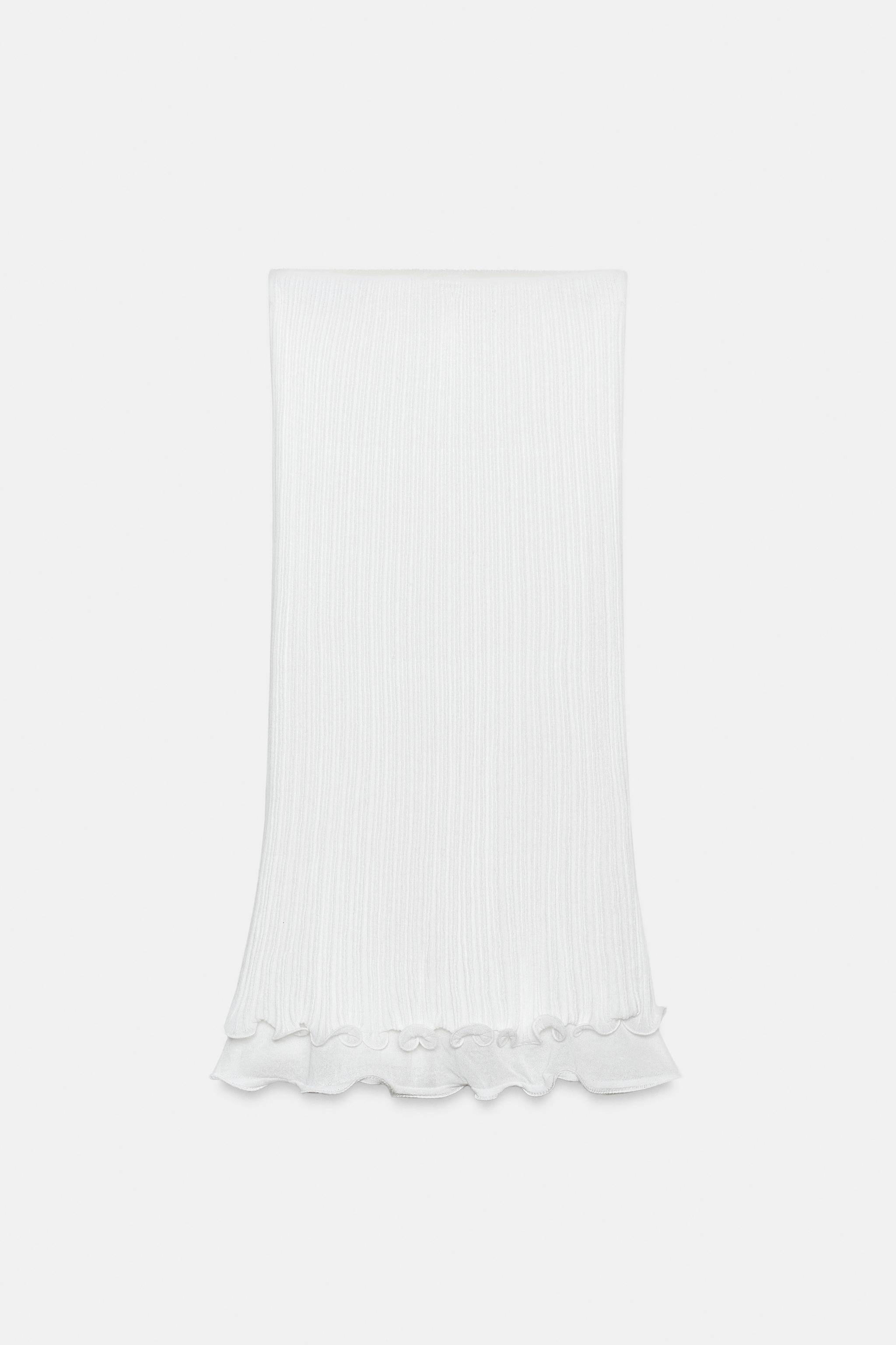 DOUBLE-LAYER KNIT MIDI SKIRT